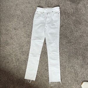 Denim Forum White Straight Leg Jeans